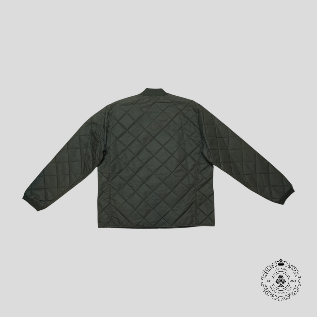 RRL Benton Quilted Bomber in Grey