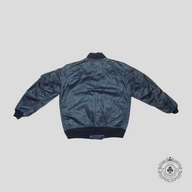 RRL Playing Card Patch Nylon Bomber Jacket in Navy/Orange