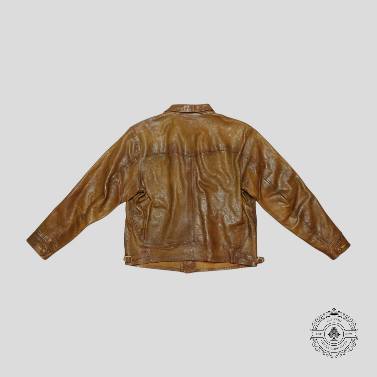 RRL Griggs Goat Leather Utility Jacket in Brown