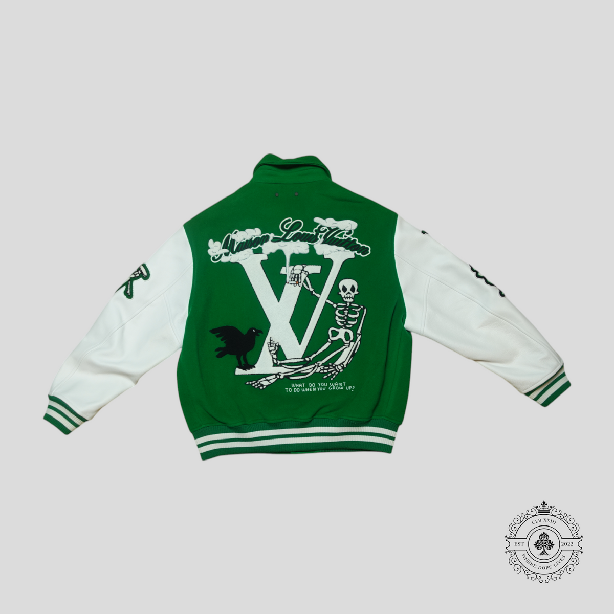 Louis Vuitton Maison Varsity Jacket in Green/White