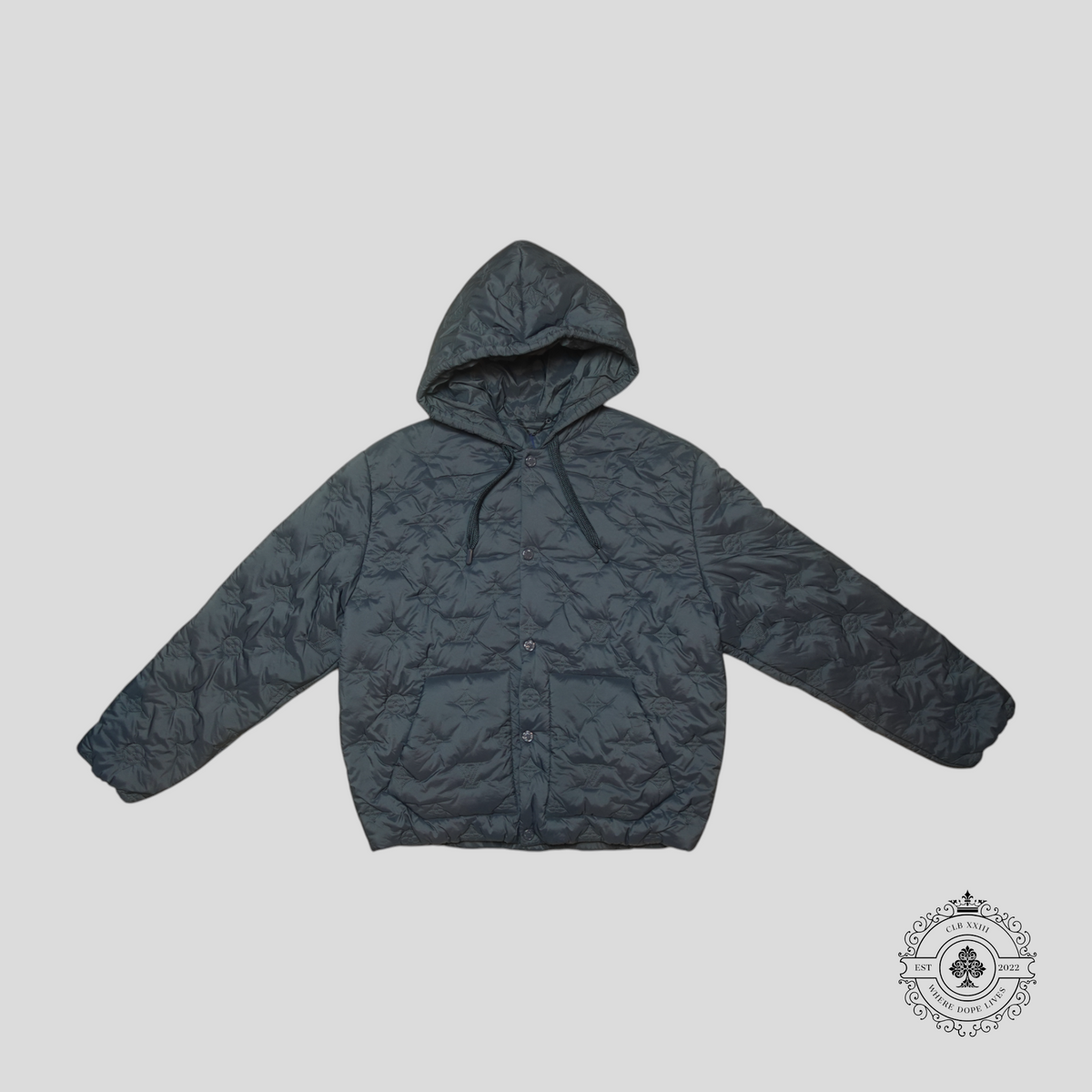 Louis Vuitton Monogram Quilted Hooded Blouson in Dark Navy