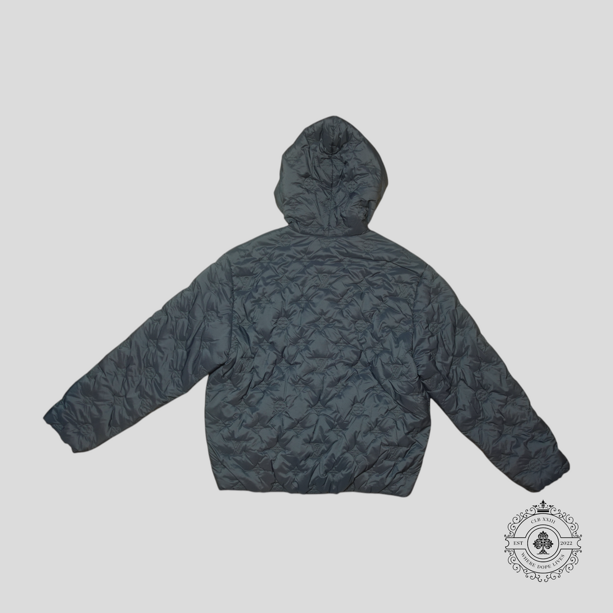 Louis Vuitton Monogram Quilted Hooded Blouson in Dark Navy