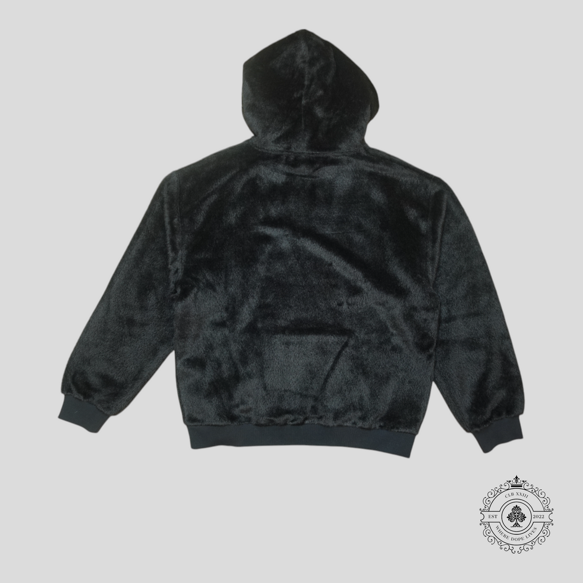 Celine Logo Studded Alpaca Wool Hoodie in Black