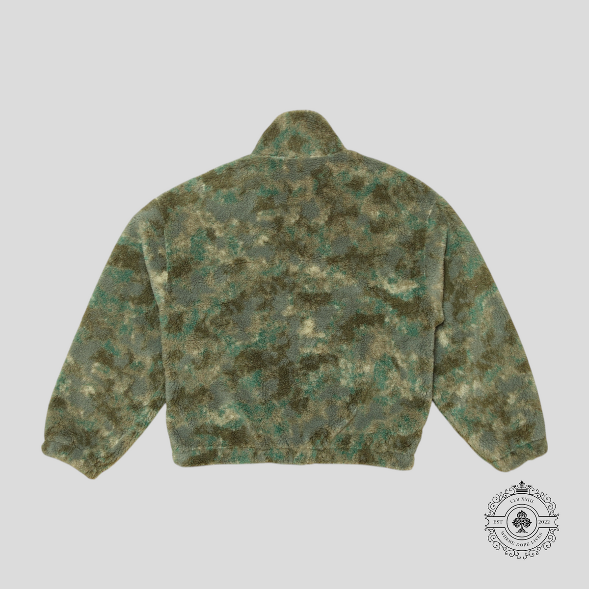 Celine Zip Up Fleece Jacket in Camo/White