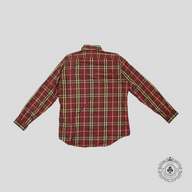 Burberry Brit Nova Check Long Sleeve Button Up Shirt in Red/Gold/Black