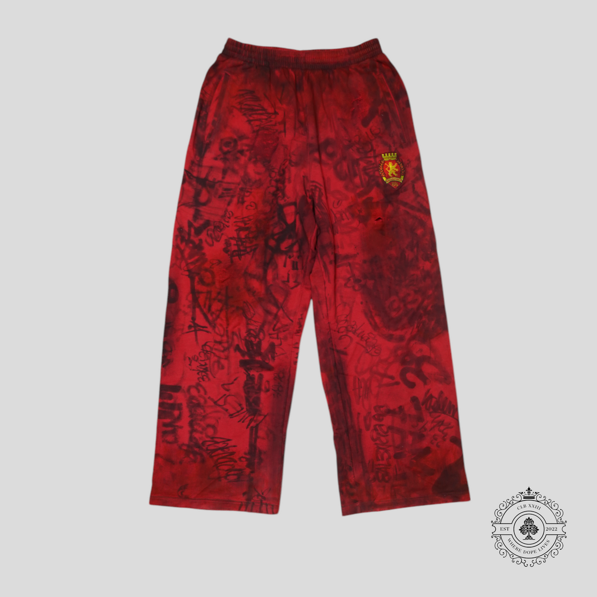 Balenciaga Graffiti Skater Sweatpants in Red/Black