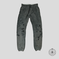 Amiri Chemist Leather Star Patch Sweatpants in Grey