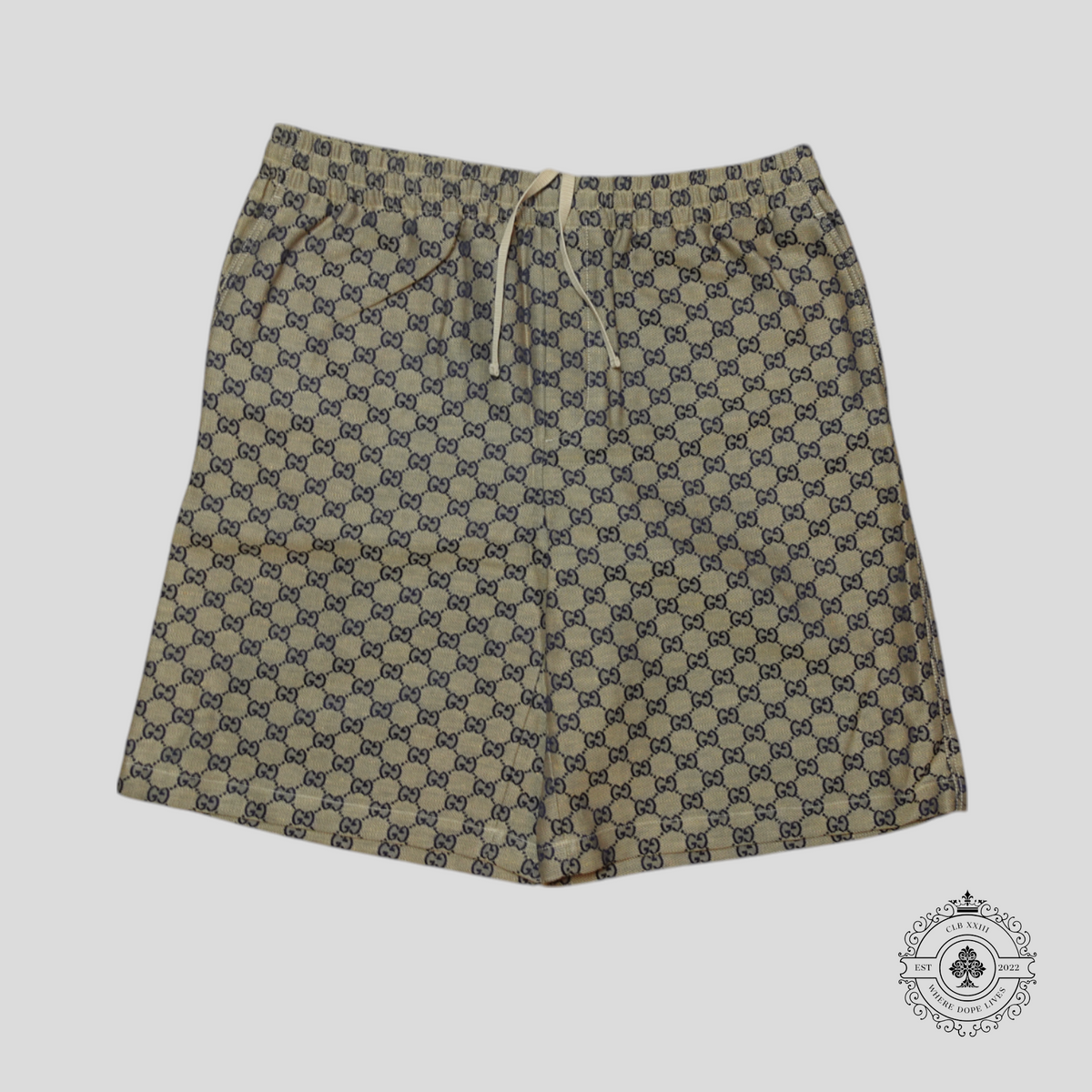 Gucci Summer GG Supreme Shorts in Brown/Blue