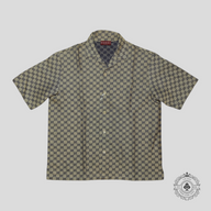 Gucci Summer GG Supreme Button Up Shirt in Brown/Blue