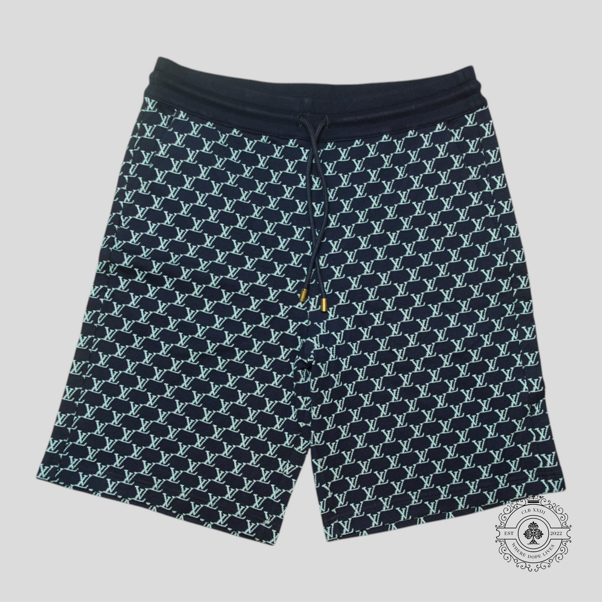 Louis Vuitton LV Fishnet Jacquard Shorts in Black/Blue
