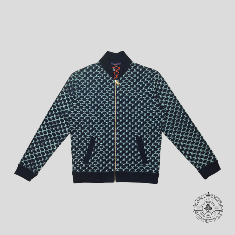 Louis Vuitton LV Fishnet Jacquard Bomber in Black/Blue