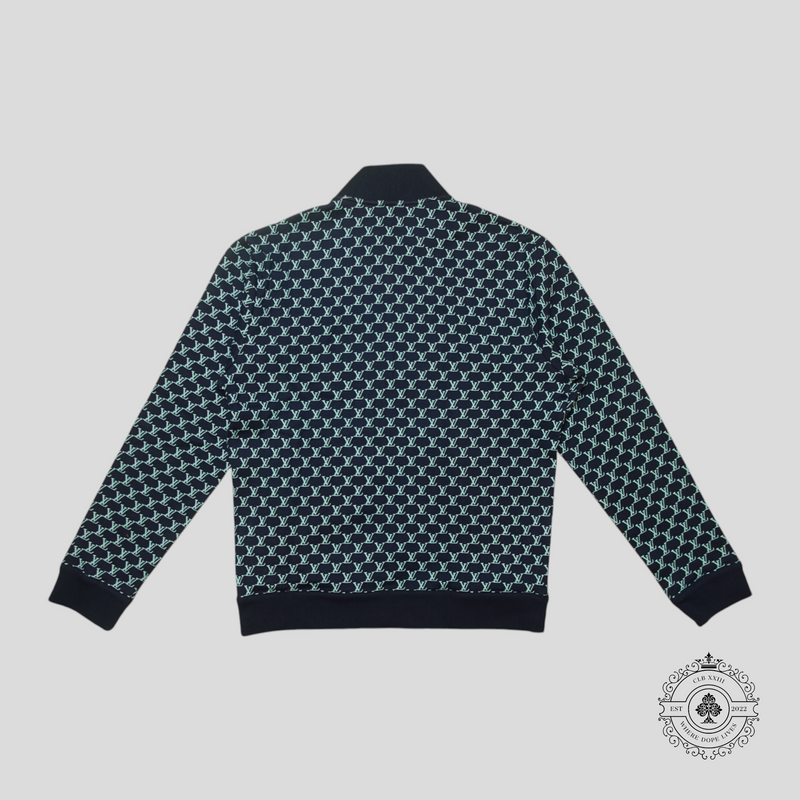 Louis Vuitton LV Fishnet Jacquard Bomber in Black/Blue