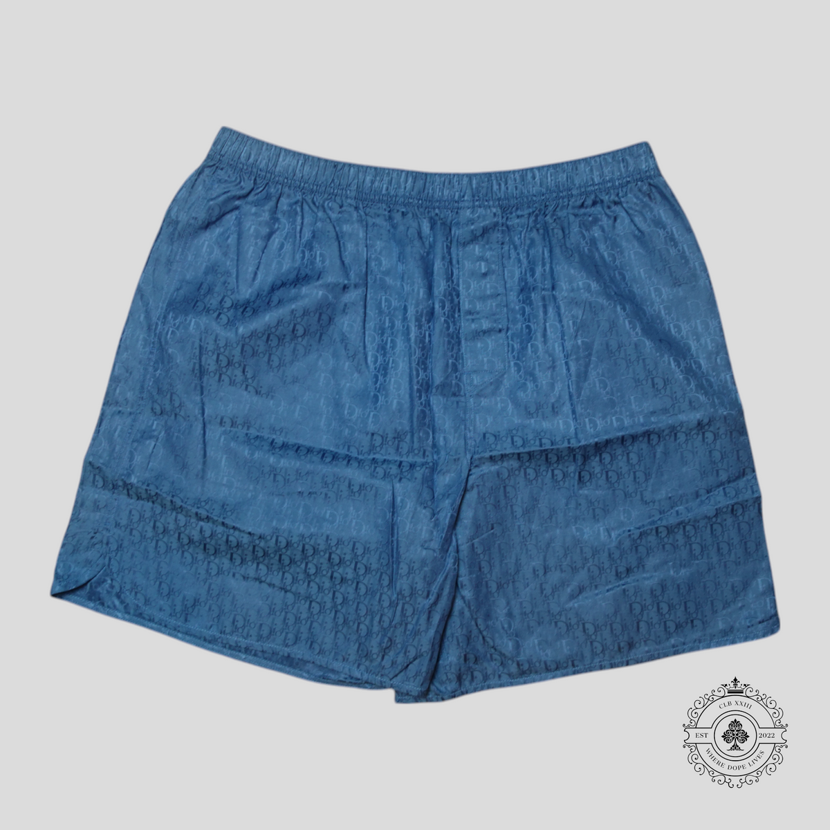 Dior Oblique Jacquard Silk Blend Gym Shorts in Blue