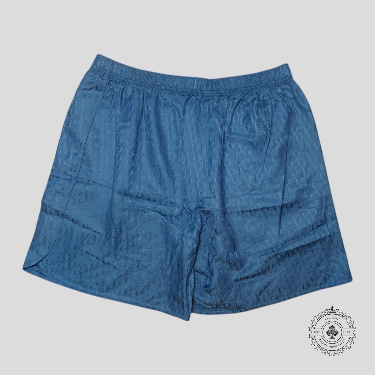 Dior Oblique Jacquard Silk Blend Gym Shorts in Blue