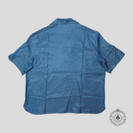 Dior Oblique Jacquard Button Up Silk Blend Shirt in Blue