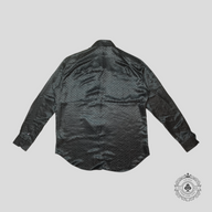 Louis Vuitton Monogram Jacquard Long Sleeve Button Up Silk Shirt in Black