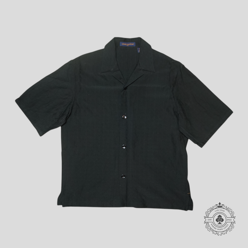 Louis Vuitton Monogram Button Up Silk Shirt in Black