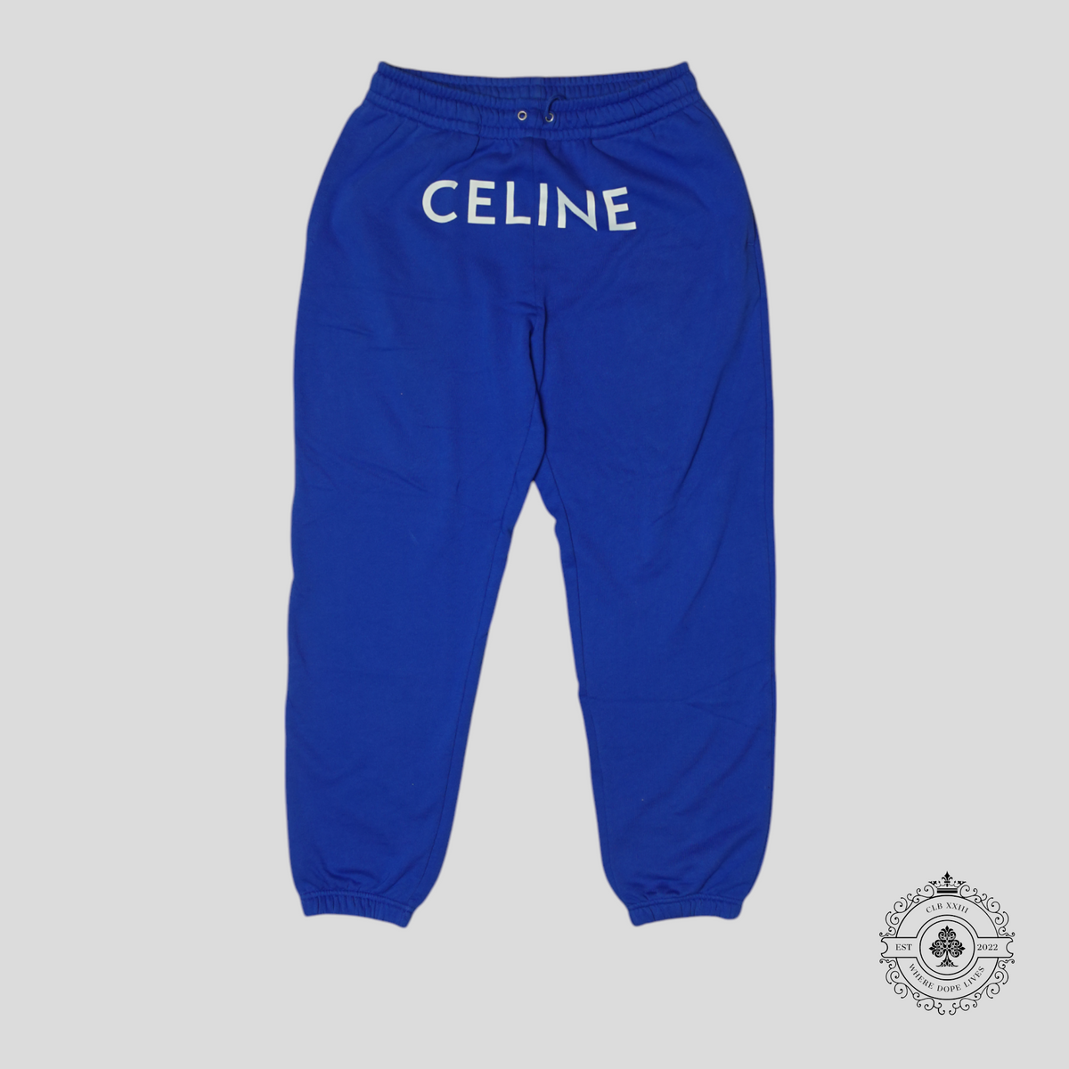 Celine Logo Sweatpants in Blue