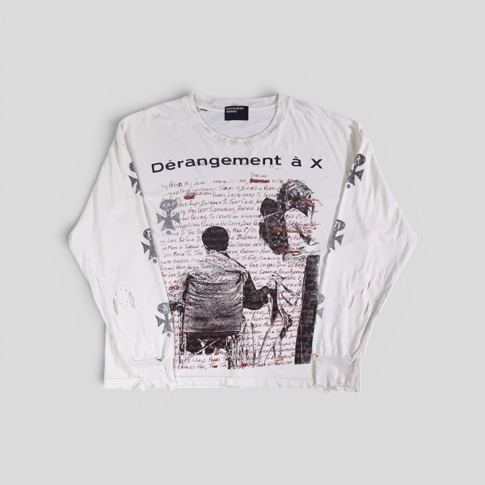 Enfants Riches Déprimés Dérangement A X Long Sleeve Tee in White
