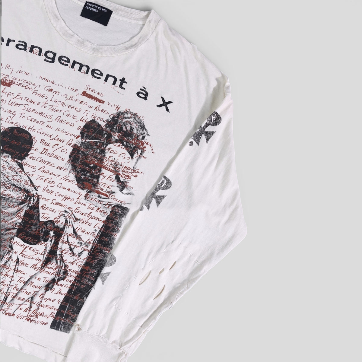 Enfants Riches Déprimés Dérangement A X Long Sleeve Tee in White