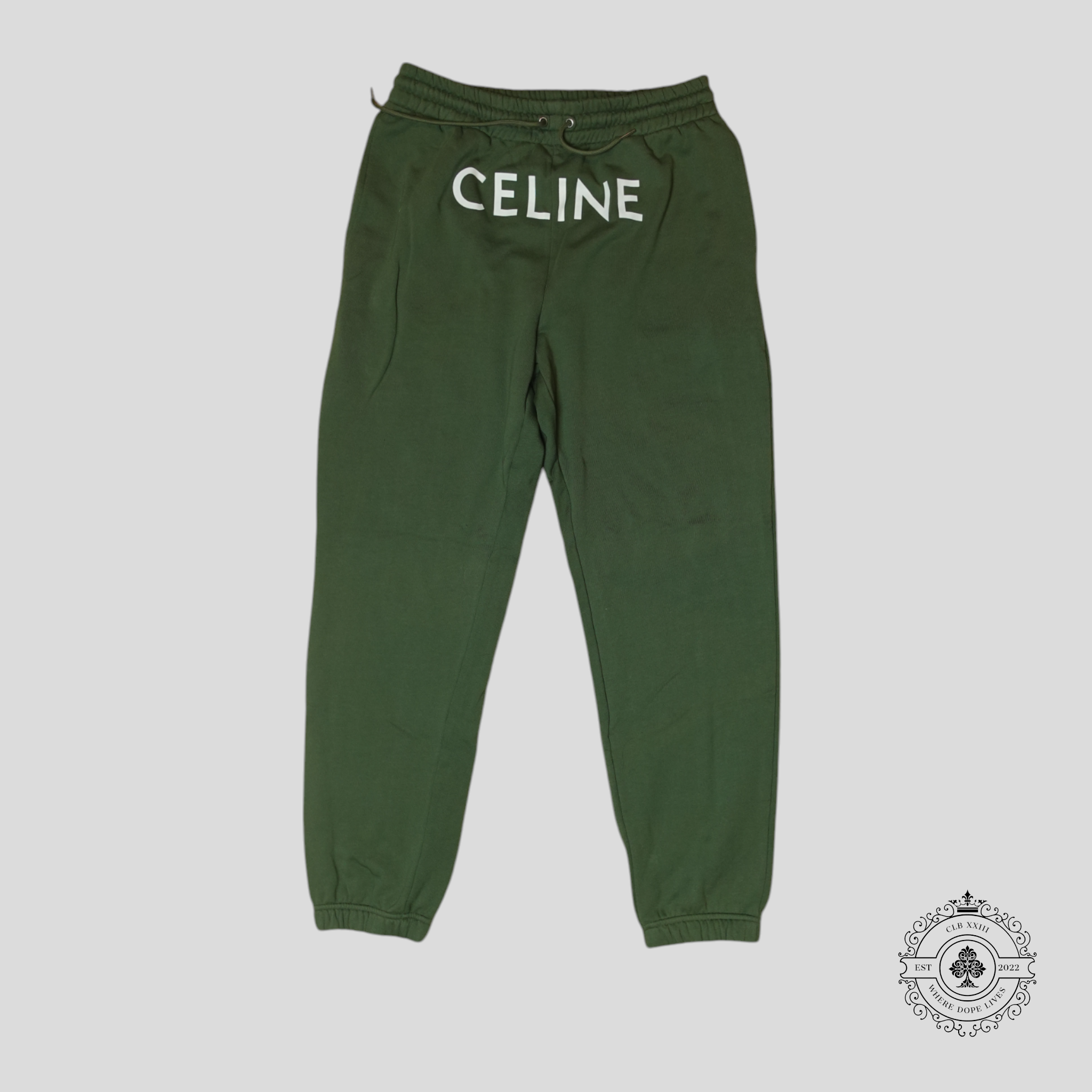 Celine Logo Sweatpants in Green