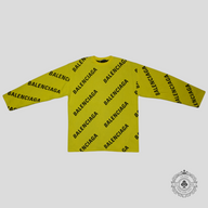 Balenciaga All Over Knit Crewneck in Yellow