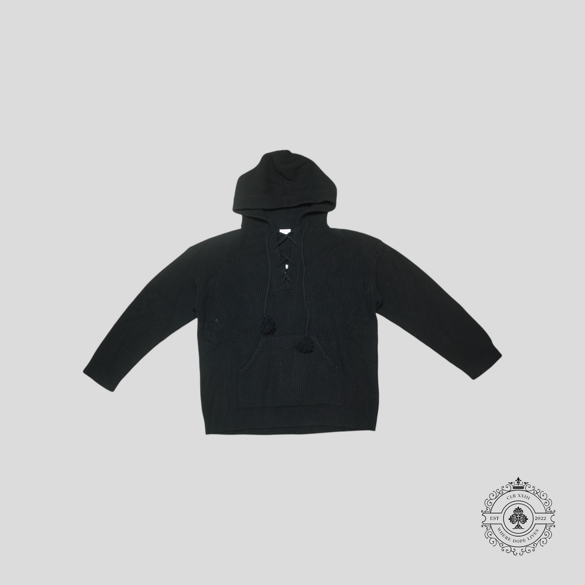 Celine "Please Dream of Me" Jacquard Wool Hoodie in Black
