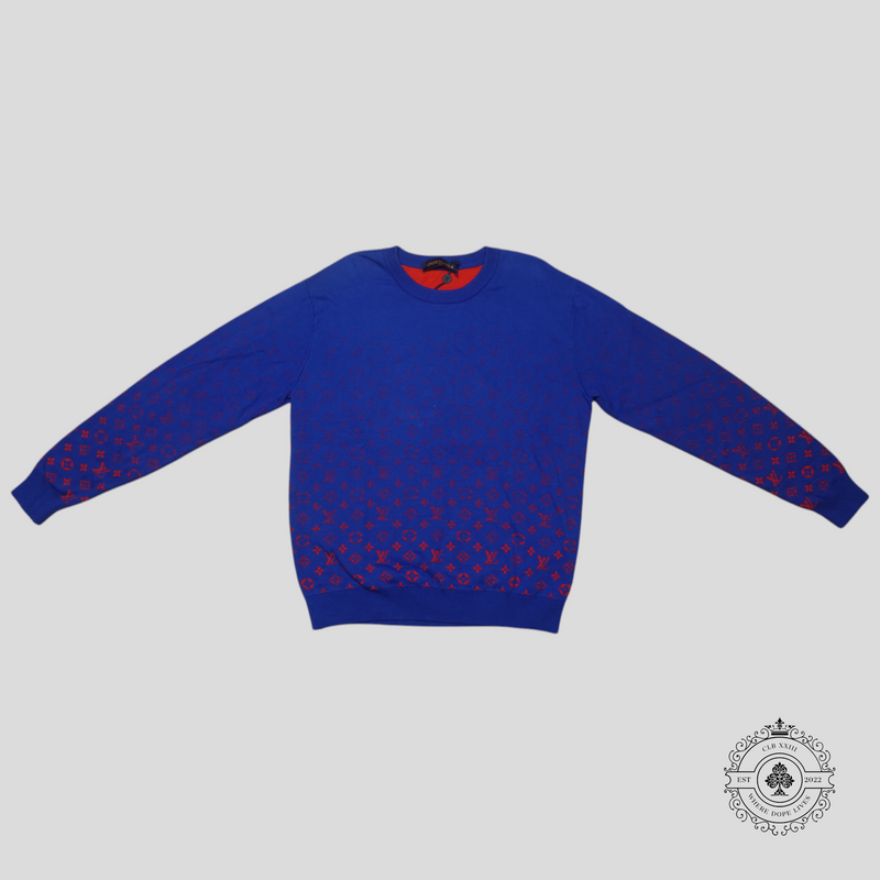 Louis Vuitton Monogram Degrade Jacquard Sweater in Blue/Red