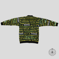 Celine Sequin Jacquard Knit Cardigan in Black/Green