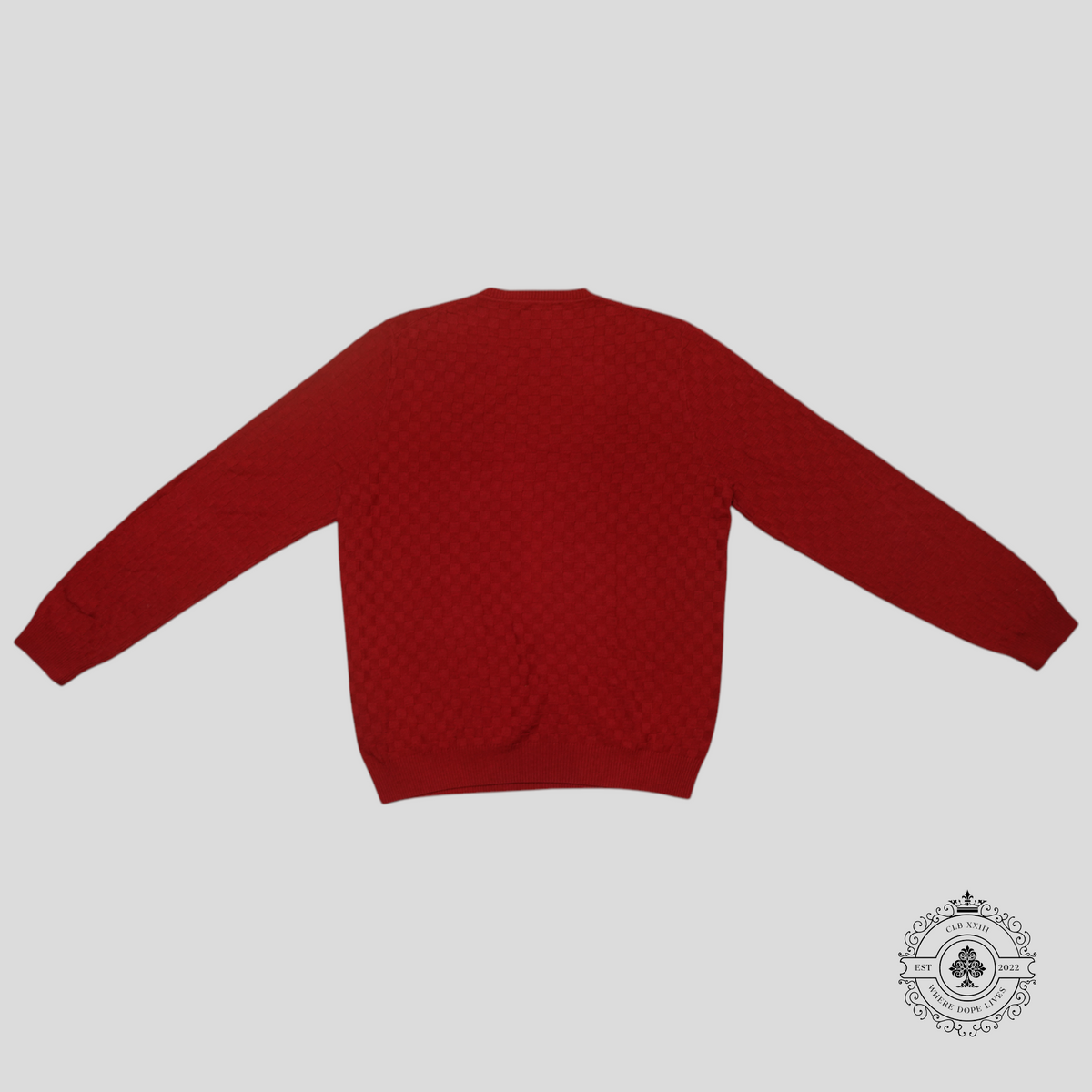 Louis Vuitton Jacquard Check Long Sleeve Pullover in Red