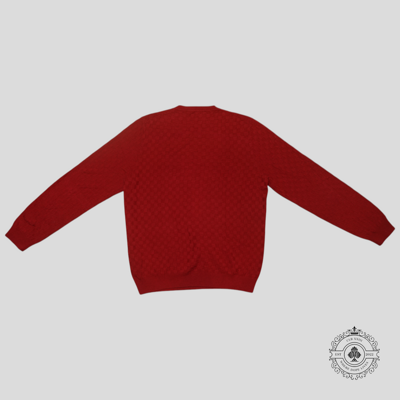 Louis Vuitton Jacquard Check Long Sleeve Pullover in Red