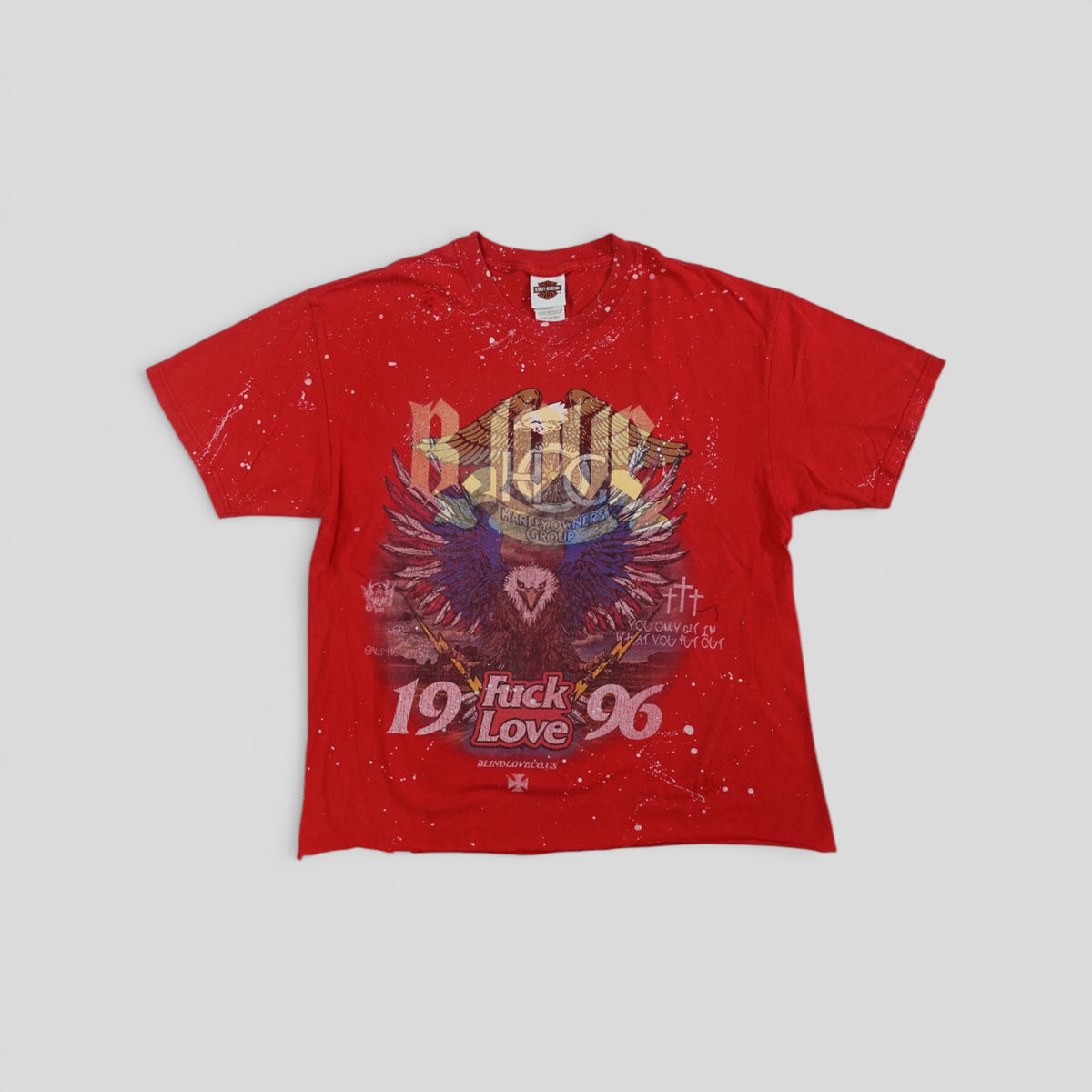 Blind Love Vintage Harley Tee in Red