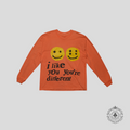 Cactus Plant Flea Market I Like You Smiley Long Sleeve Shirt in Orange