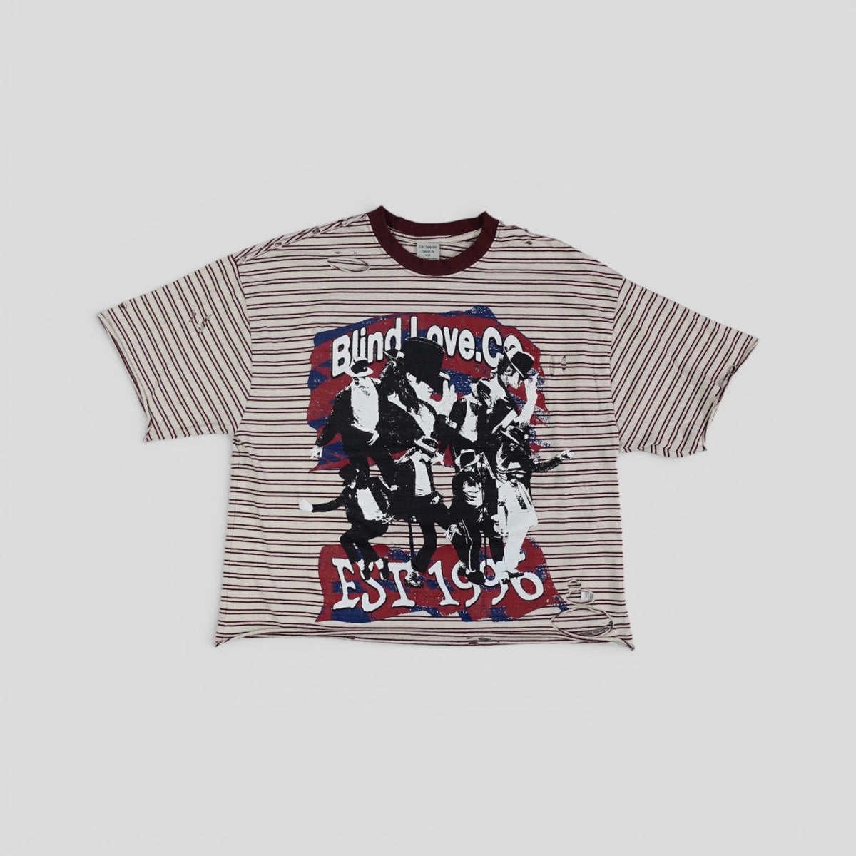 Blind Love MJ 96' Tee in Cherry Stripe