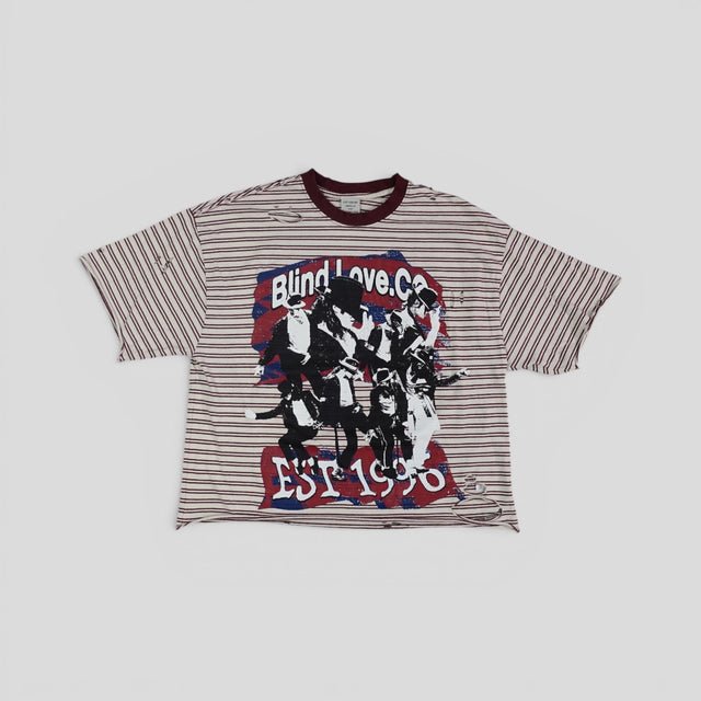 Blind Love MJ 96' Tee in Cherry Stripe