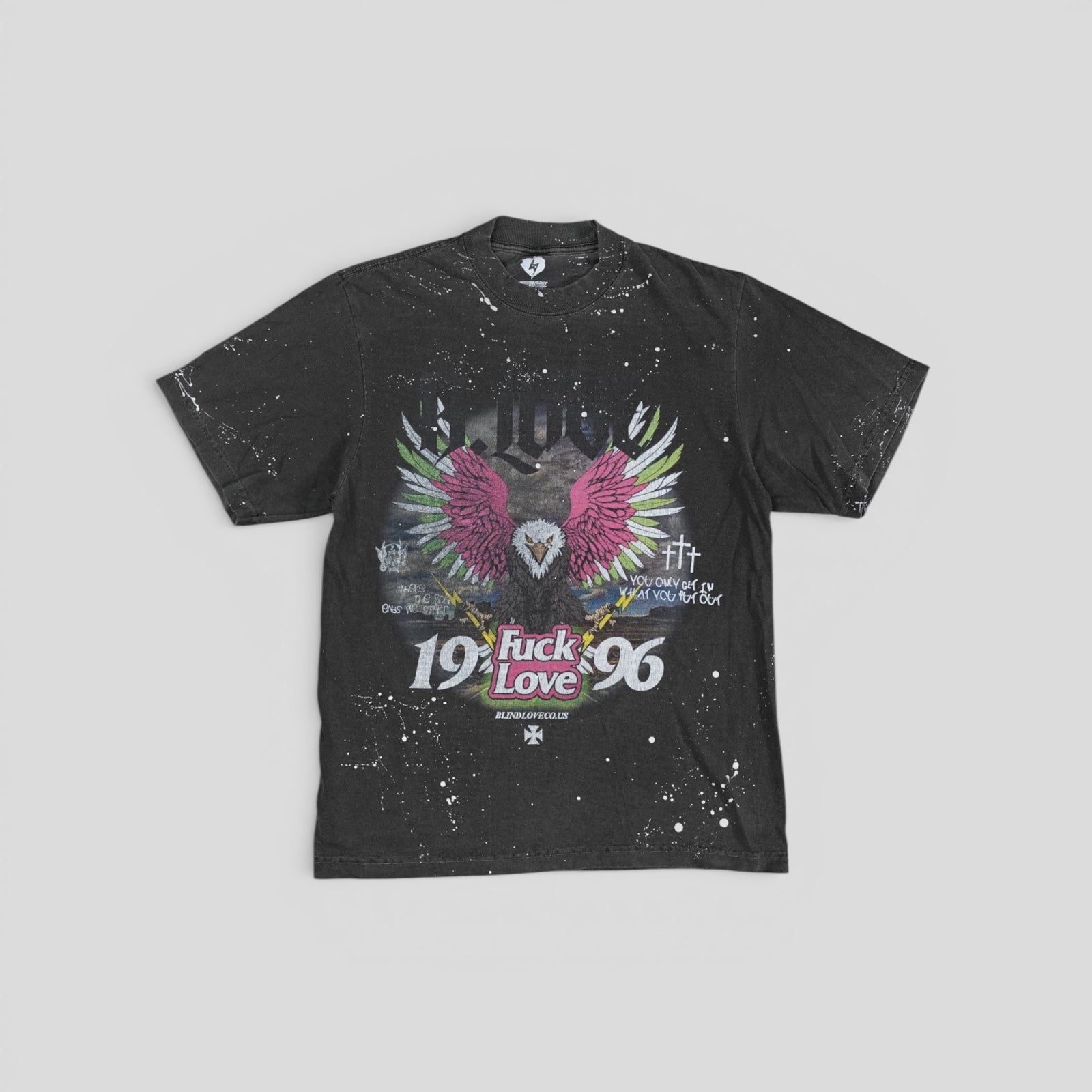 Blind Love Eagle Tee in Shadow Grey