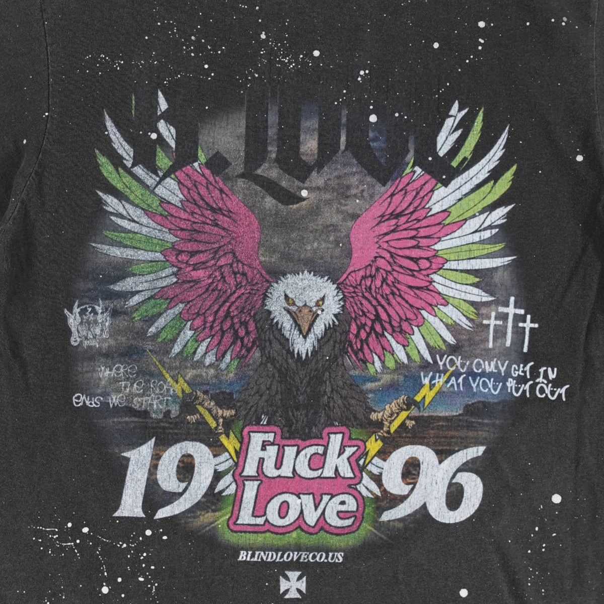 Blind Love Eagle Tee in Shadow Grey