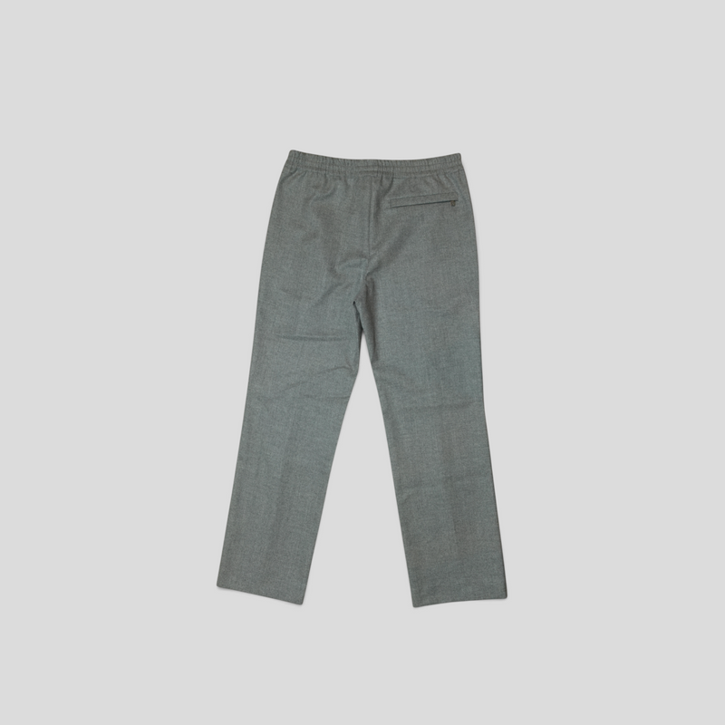 CLB XXIII Louis Vuitton grey wool-blend tailored track pants with an elastic waistband and back zip pocket