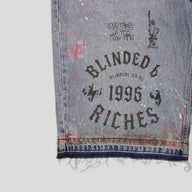 Blind Love Eagle Shorts in Light Wash