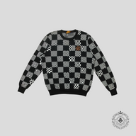 Louis Vuitton Damier Distorted Jacquard Pullover in Black