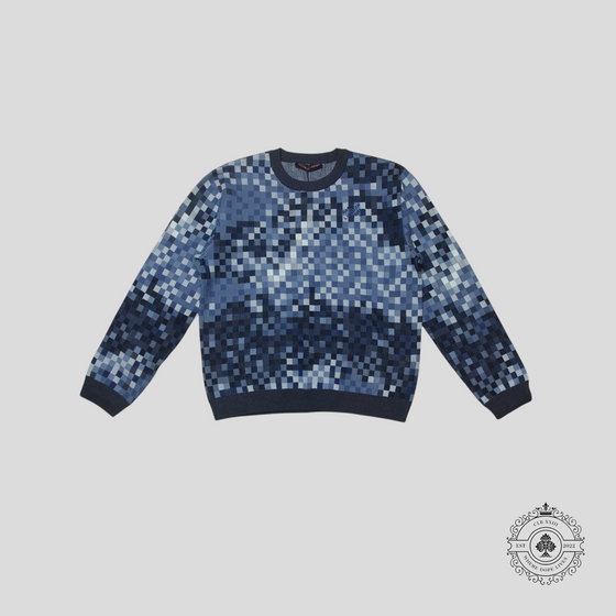 Louis Vuitton LV Lovers Damoflage Jacquard Pullover in Blue — authenticated Louis Vuitton at CLB XXIII