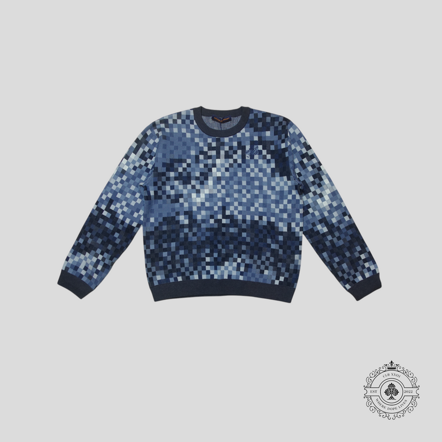 Louis Vuitton LV Lovers Damoflage Jacquard Pullover in Blue — authenticated Louis Vuitton at CLB XXIII
