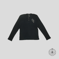 Chrome Hearts Leather Cross Patch Thermal Shirt in Black