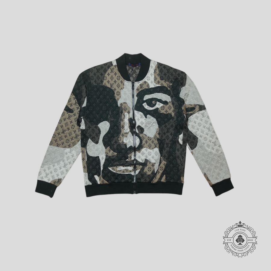 Louis Vuitton Patchwork Portrait Monogram Bomber in Black/Grey/Brown — authenticated Louis Vuitton at CLB XXIII