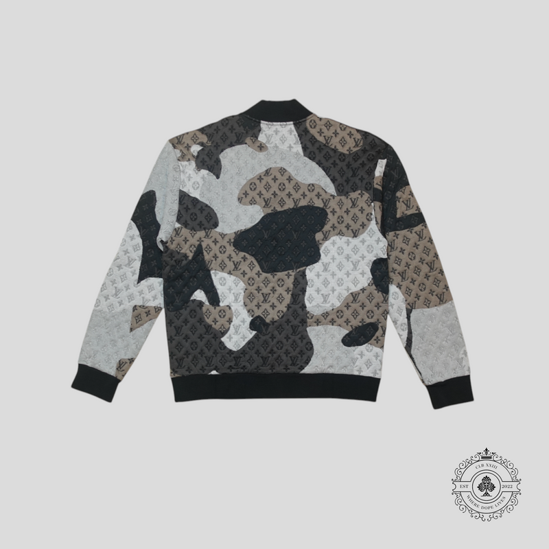 Louis Vuitton Patchwork Portrait Monogram Bomber in Black/Grey/Brown