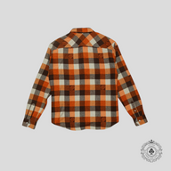 Louis Vuitton Flannel Tartan Button Down Long Sleeve Shirt in Orange/Black/White