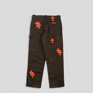 Chrome Hearts Cross Patch Carpenter Pants in Brown / Orange