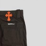Chrome Hearts Cross Patch Carpenter Pants in Brown / Orange