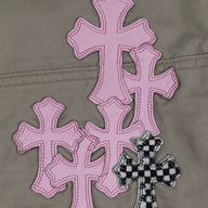 Chrome Hearts Cross Patch Carpenter Pants in Tan / Pink
