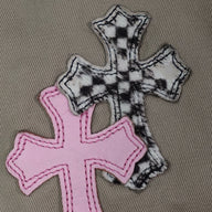 Chrome Hearts Cross Patch Carpenter Pants in Tan / Pink